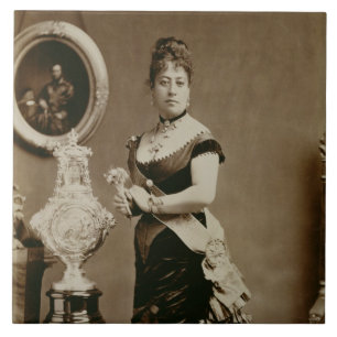 Königin Emma (1836-85) (Sepiaphotographie) Fliese