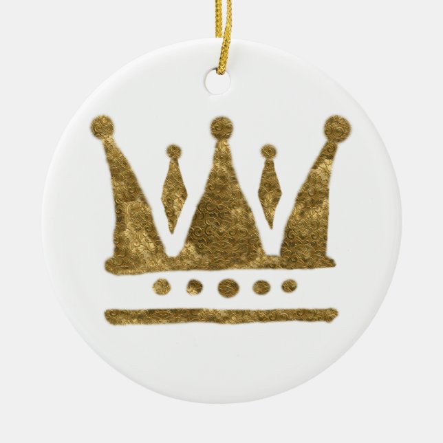 Königin-goldene Kronen-Verzierung Keramik Ornament (Vorne)