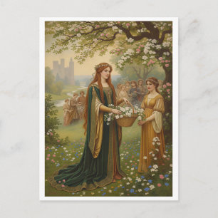 Königin Guinevere Blumen Präraffaelitisch Postkarte