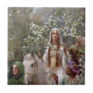 Königin Guineveres Maifest (von John Collier) Fliese