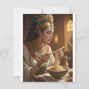 Königin Hatschepsut isst Nudeln Lustige Alt-Ägypte
