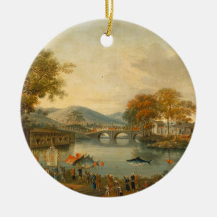 Königin Henrietta Maria mit Sir Jeffrey der Keramik Ornament