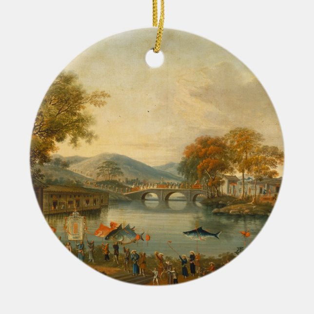 Königin Henrietta Maria mit Sir Jeffrey der Keramik Ornament (Vorne)