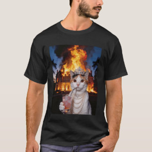 Königin-Katzen-Anwesen-Feuer-Perlen-Cocktail-Drama T-Shirt