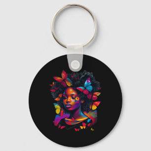Königin Kunstmalerei Schmetterling Afro Niedlich Schlüsselanhänger