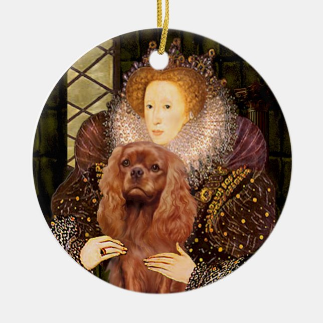 Königin Liz I - Ruby Cavalier Keramik Ornament (Vorne)