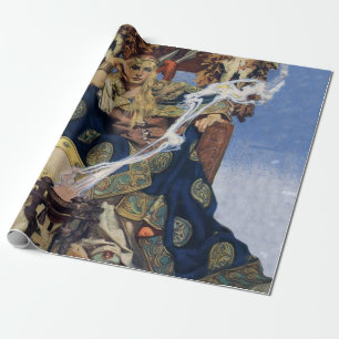 Königin Maeve Kriegerprinzessin Fantasy-Kunst Geschenkpapier