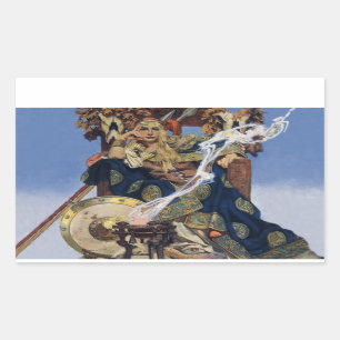 Königin Maeve Kriegerprinzessin Fantasy-Kunst Rechteckiger Aufkleber