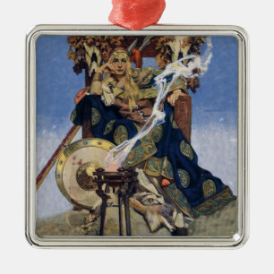 Königin Maeve Kriegerprinzessin Fantasy-Kunst Silbernes Ornament