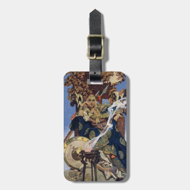 Königin Maeve Warrior Princess Fantasy Art Gepäckanhänger (Vorderseite vertikal)