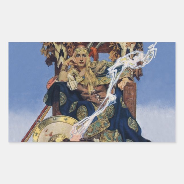 Königin Maeve Warrior Princess Fantasy Art Rechteckiger Aufkleber (Vorderseite)