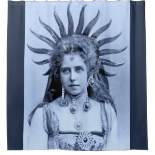Königin Marie von Rumänien als Sun Queen - blau Duschvorhang