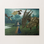 Königin mit Dragons Wyverns Castle Puzzle<br><div class="desc">Dieses Design kann personalisiert werden, indem Sie die Option Anpassen auswählen, um Text hinzuzufügen oder andere Änderungen vorzunehmen. Wenn dieses Produkt die Möglichkeit hat, das Design auf einen anderen Gegenstand zu übertragen, stellen Sie bitte sicher, dass das Design bei Bedarf angepasst wird. Kontaktieren Sie mich unter colorflowcreations@gmail.com , wenn Sie...</div>