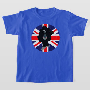 KÖNIGIN MIT KOPFSTEINEN UND BRITISCHER FLAGGENDESI T-Shirt