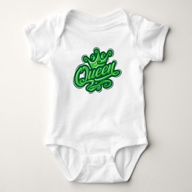 Königin mit Krone, Typografie-Design Baby Strampler (Vorderseite)