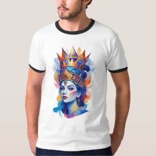Königin mit Kronwasser-Farbe T-Shirt