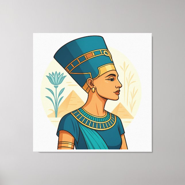 Königin Nefertiti - Elegantes ägyptisches Symbol Leinwanddruck (Vorderseite)