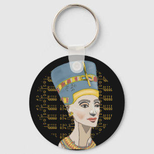 Königin Nefertiti mit Cartouche Schlüsselanhänger