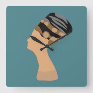 Königin Nefertiti Quadratische Wanduhr