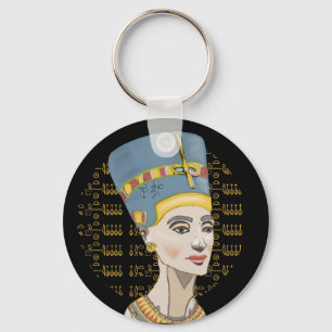 Königin Nofretete mit Cartouche Schlüsselanhänger