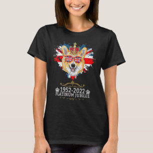 Königin Platin-Jubiläum Corgi Mit Krone Hund Herz T-Shirt