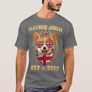 Königin Platinum Jubilee Corgi mit Crown 2022 Brit T-Shirt