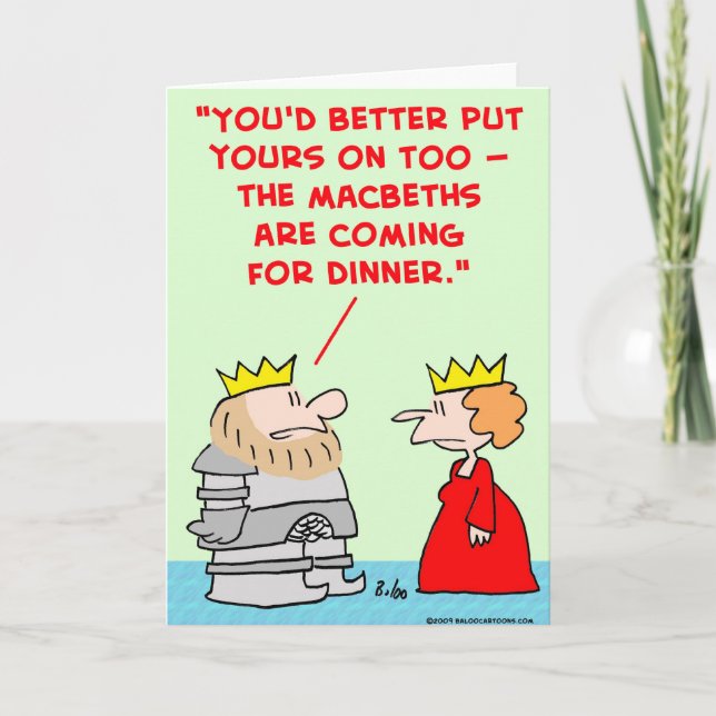 Königin Rüstung Makbeths Abendessen Shakespeare Karte (Vorderseite)