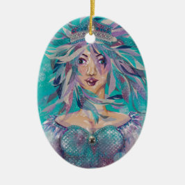 Königin Safine Blue Lila Mermaid Ocean Princess Keramik Ornament