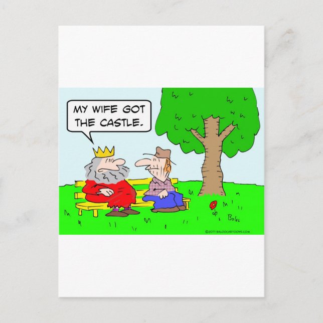 Königin Scheidung Ehefrau Postkarte (Vorderseite)