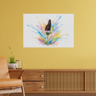 Königin Schmetterling Splash Art Poster Druck