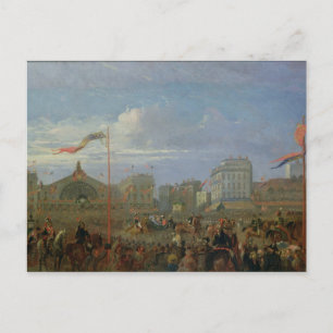 Königin Victoria Ankunft am Gare de l'Est Postkarte