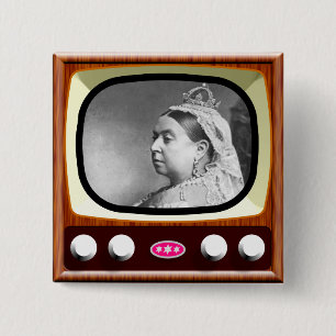Königin Victoria auf Retro Fernsehen Button
