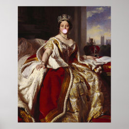 Königin Victoria bläst ein rosa Kaugummi Poster