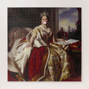 KÖNIGIN VICTORIA BLÄST EINEN ROSA KAUGUMMI-BLASEN PUZZLE