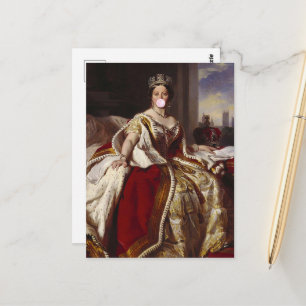 Königin Victoria bläst Kaugummi Postkarte