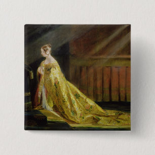 Königin Victoria in ihrer Krönungs-Robe, 1838 ( Button