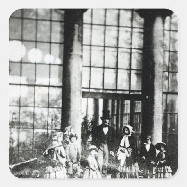 Königin Victoria & Prince Albert mit ihren Quadratischer Aufkleber (Vorderseite)