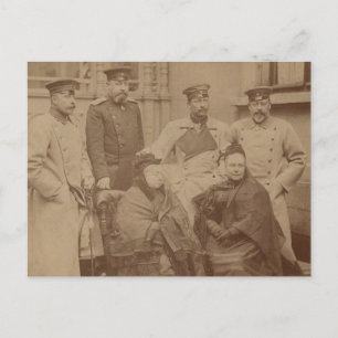 Königin Victoria, Sohn, Tochter, Kaiser Wilhelm II Postkarte