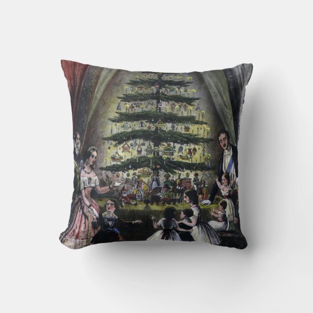 Königin Victorias Weihnachtsbaum Kissen (Vorderseite)