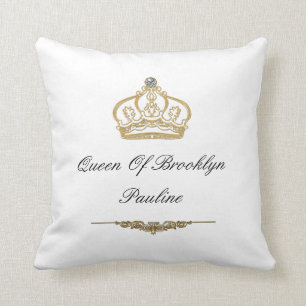 Königin von Brooklyn Monogram Throw Kissen