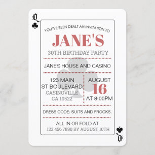 Königin von Clubs Poker Spielspazierweg Casino Einladung