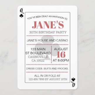 Königin von Clubs Poker Spielspazierweg Casino Einladung