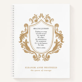 Königin von Courage Heilung Journey Gedicht Gold B Notizbuch