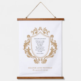 Königin von Courage Heilung Journey Gedicht Gold B Wandteppich Mit Holzrahmen