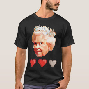 Königin von England Retro-Videospiel Pixel 3 Leben T-Shirt
