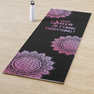 Königin von f*cking alles pink Glitzer mandala Yogamatte