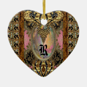 Königin von Frankreich Elegantes Monogramm Keramikornament