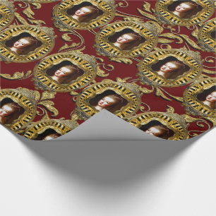 Königin von Frankreich Elegantes Scharlachrotes We Geschenkpapier