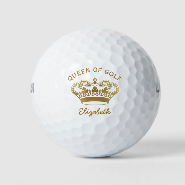 Königin von Golf Gold Monogram Golf Balls Golfball (Vorderseite)