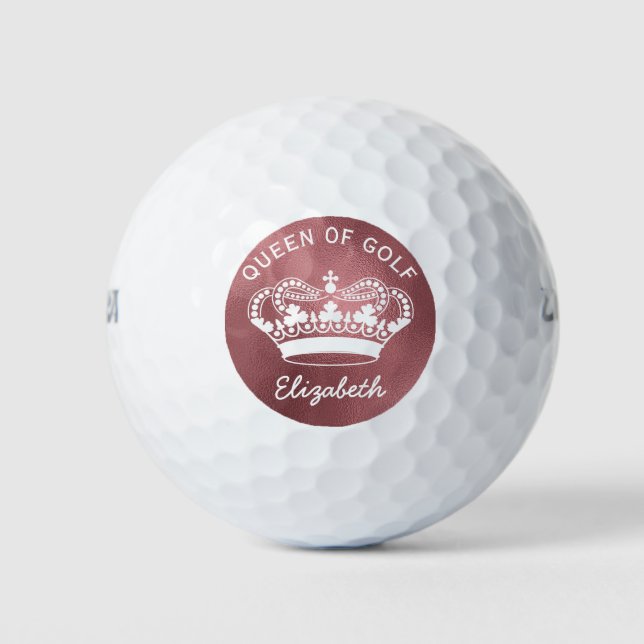 Königin von Golf Monogram Rose Gold Golf Balls Golfball (Vorderseite)